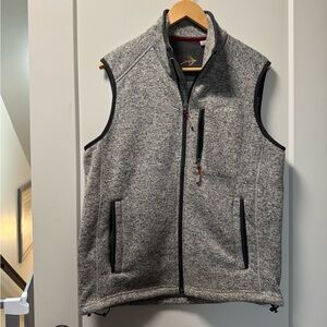 Orvis Men's‎ Denali Vest Fleece Heather Grey Zip Front Lightweight Casual M